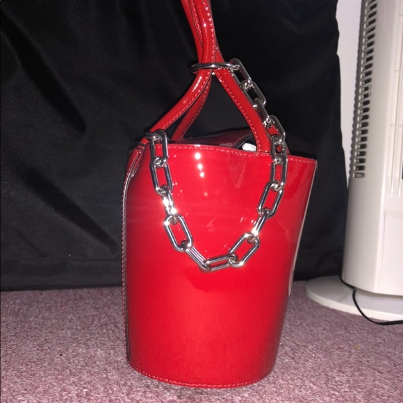 Alexander Wang Handbags - Alexander Wang Roxy Red Bucket Bag with Chain
